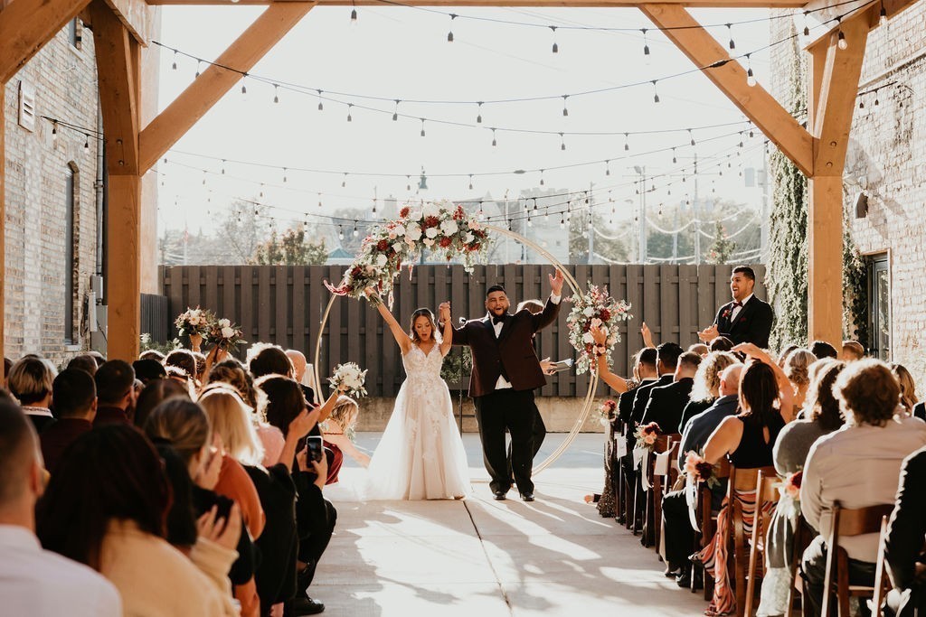 Maddie + Alex | Bride + Groom | Outdoor Wedding Ceremony | The Urb Garden | Mercantile Hall | Burlington, WI