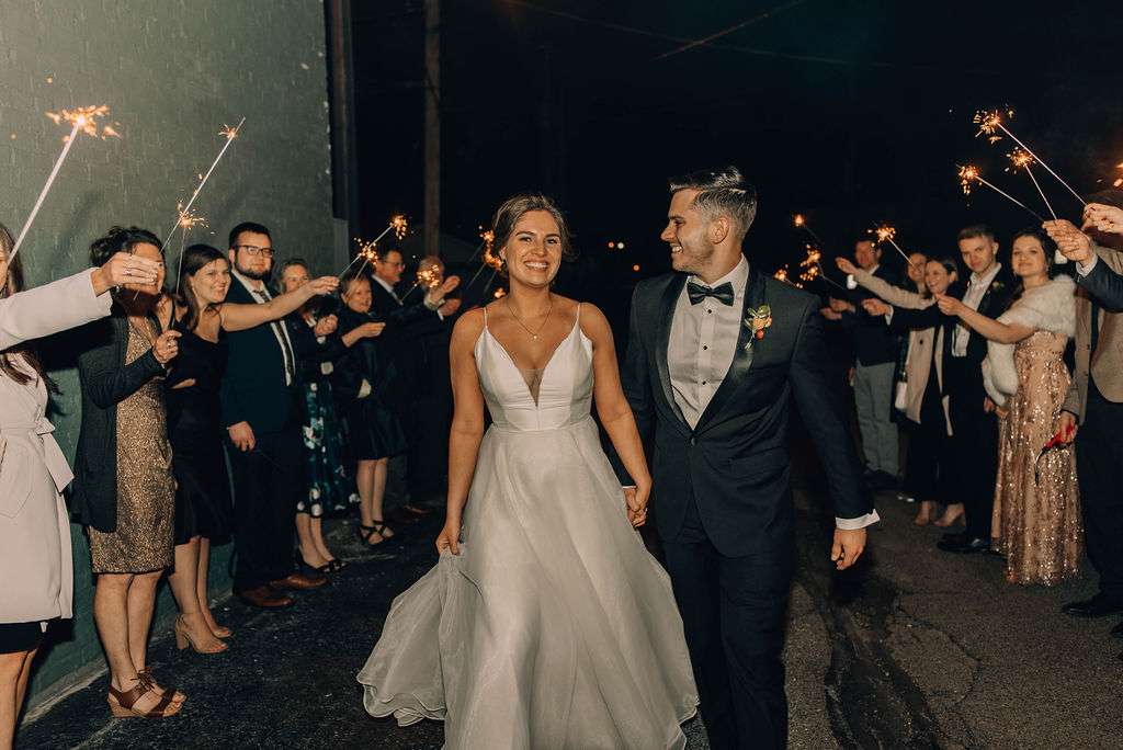 Sparklers | Wedding Reception | Mercantile Hall | Burlington, WI