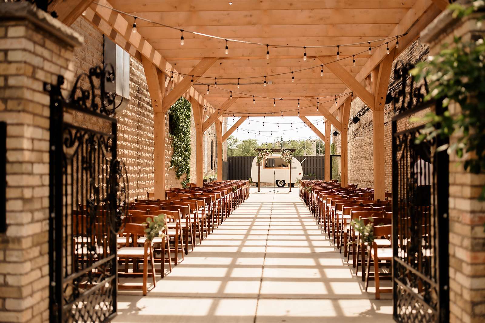 The Urb Garden | Ourdoor Wedding Ceremony | Mercantile Hall | Burlington, WI