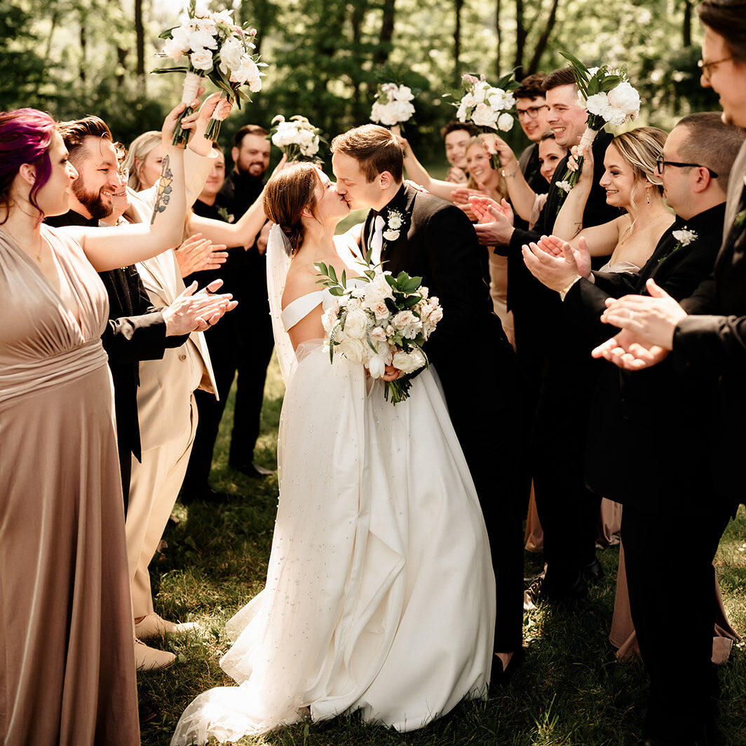 Wedding party in the park.