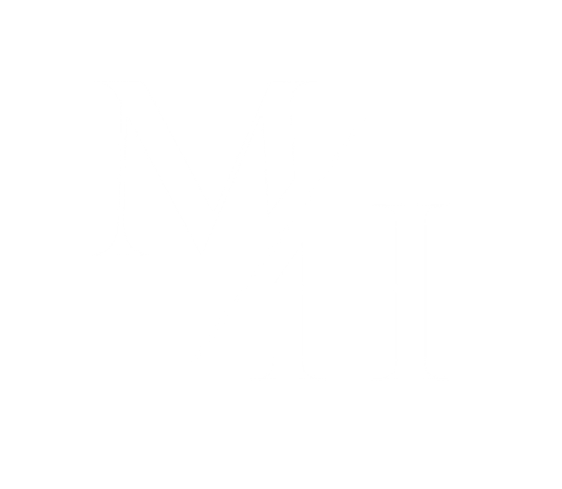 Abbreviated logo image for Mercantile Hall wedding venue, depicting the large letters, "MH", in white, refined font.